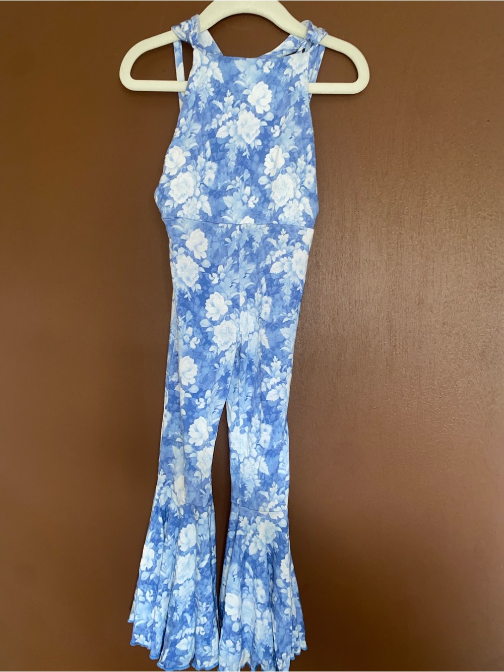 Blue Floral One-Piece Jumpsuit for Kids